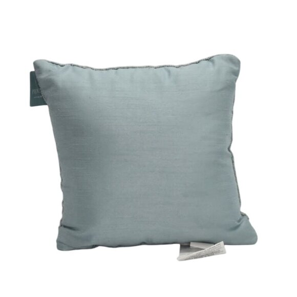 Providence Beaded Throw Pillow Fern Blue White 12"x12" - Picture 3 of 6